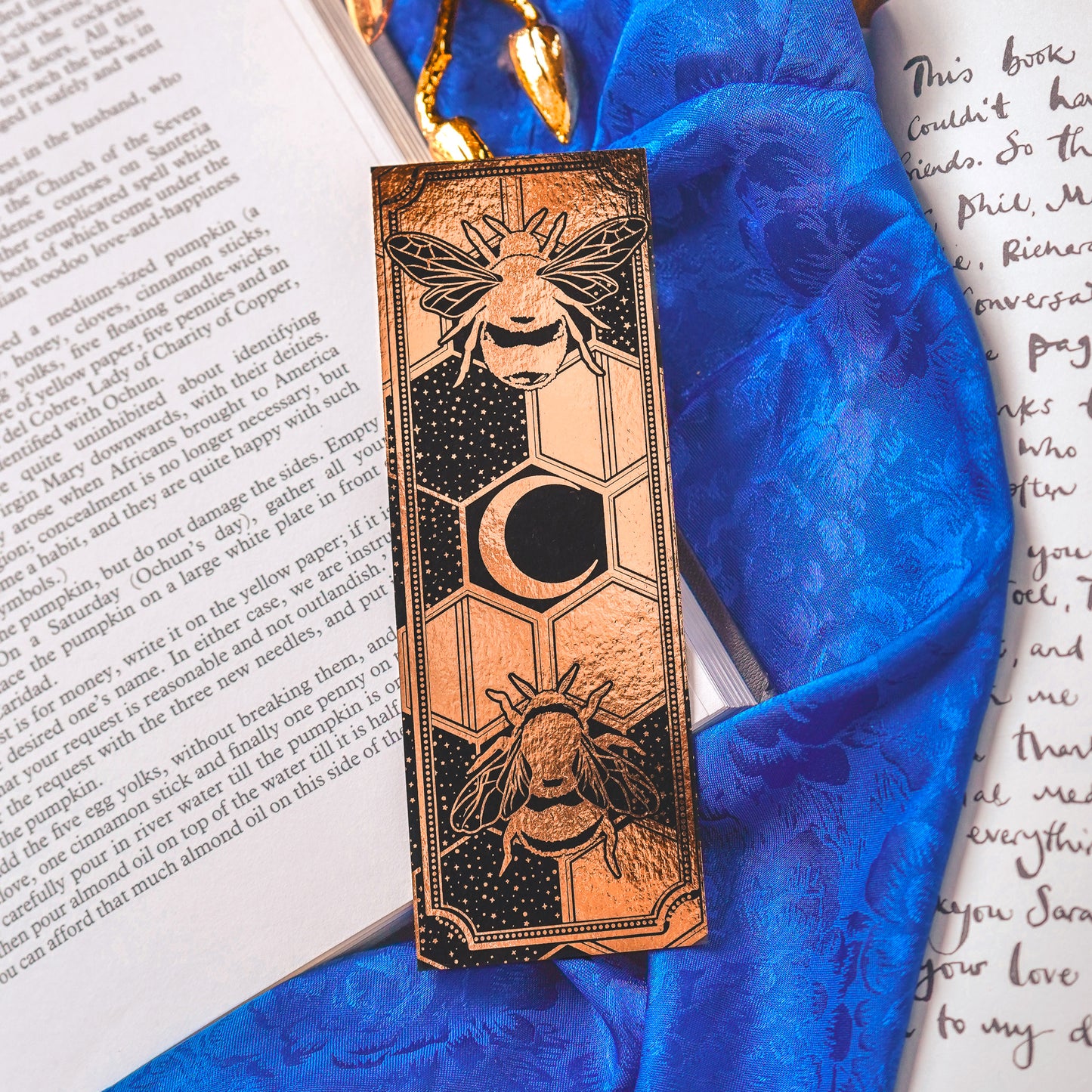 Celestial Bees Gold - Bookmark