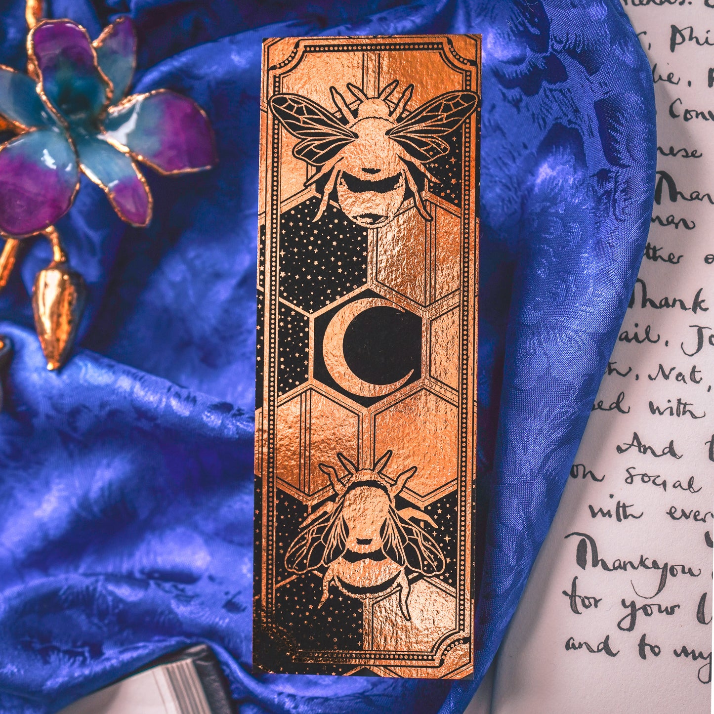 Celestial Bees Gold - Bookmark