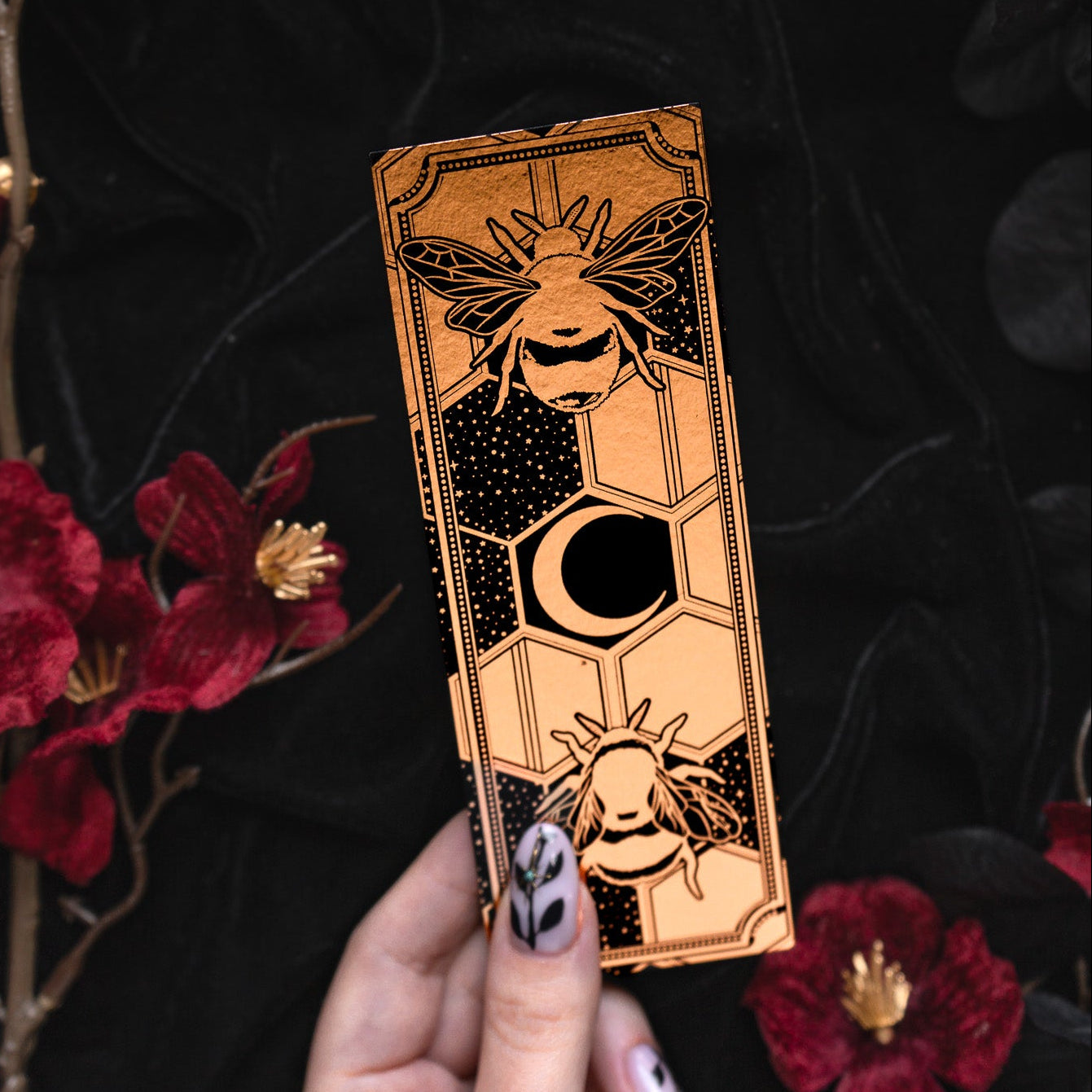 Celestial Bees Gold - Bookmark bonesandgardens