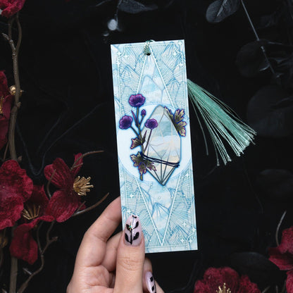 Agate with Geranium - Gemini Birthstone - Bookmark bonesandgardens