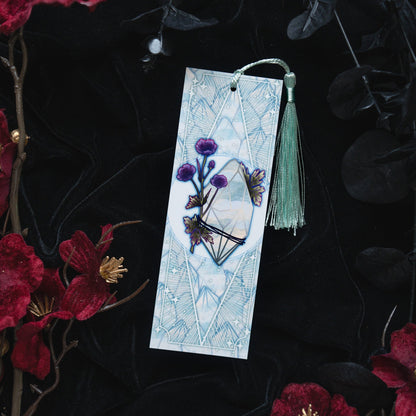 Agate with Geranium - Gemini Birthstone - Bookmark bonesandgardens