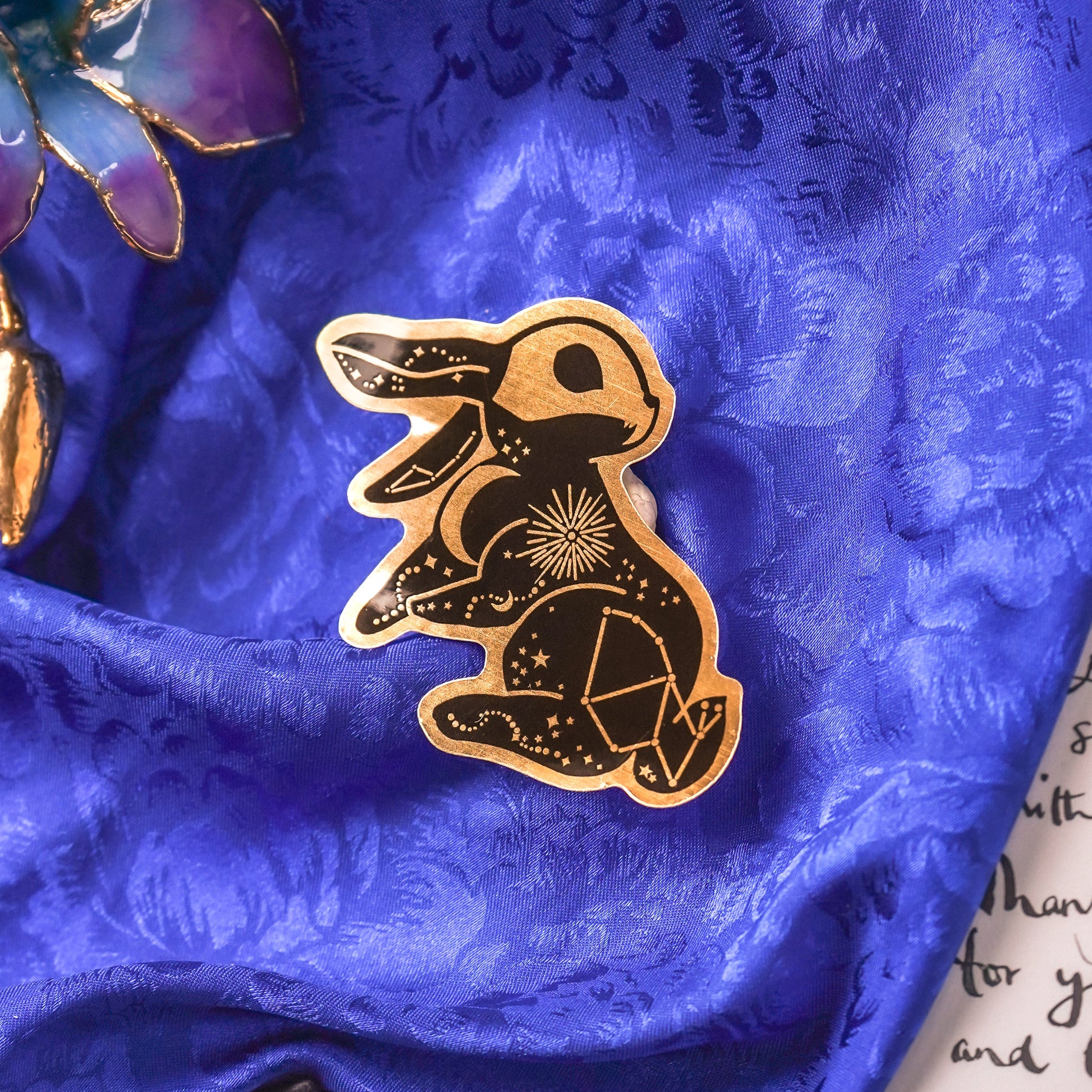 Celestial Rabbit Gold Sticker bonesandgardens