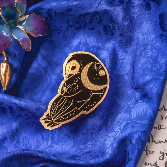Celestial Owl Gold Sticker