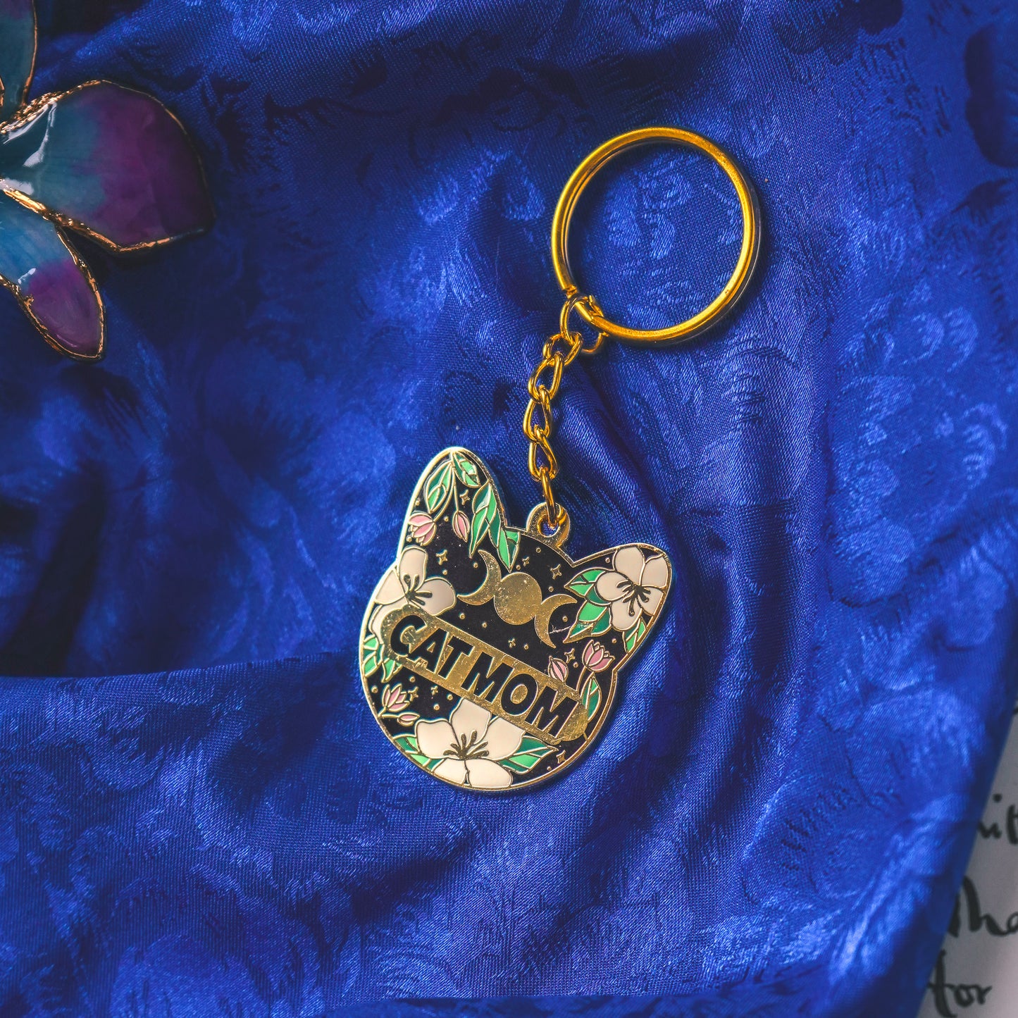 Cat Mom Celestial Keychain