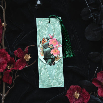 Emerald with Lilies - Cancer Birthstone - Bookmark bonesandgardens