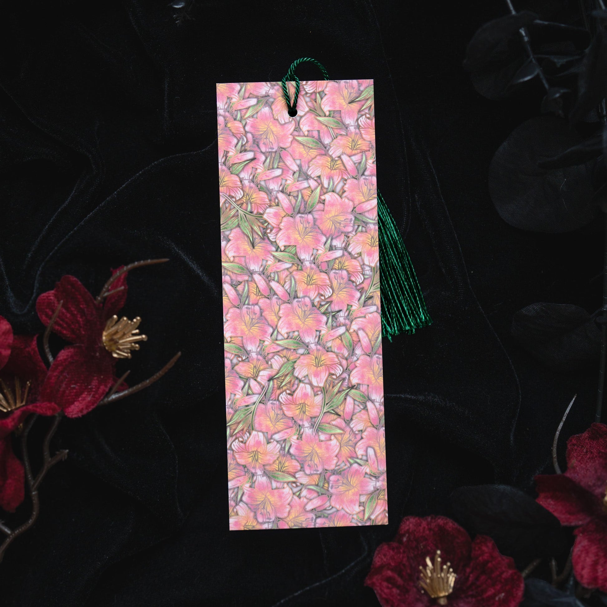 Emerald with Lilies - Cancer Birthstone - Bookmark bonesandgardens