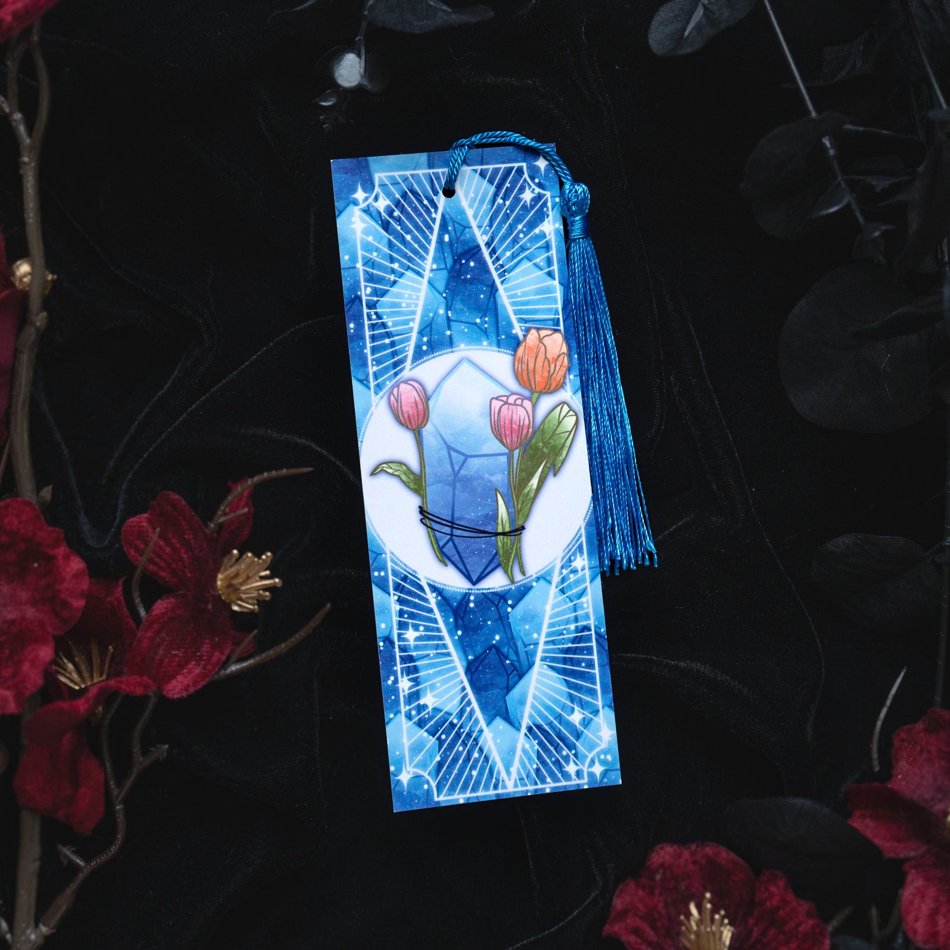Diamond stone with Tulips - Aries Birthstone - Bookmark bonesandgardens
