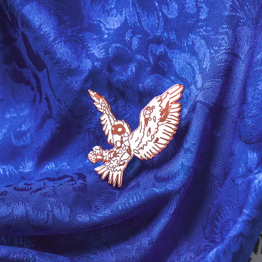 White Floral Owl - Enamel Pin