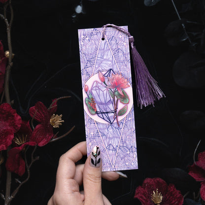 Amethyst with Lotus flower - Pisces Birthstone - Bookmark bonesandgardens