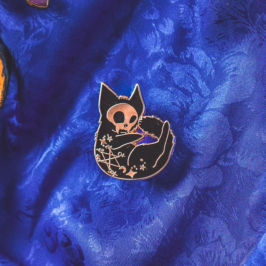 Witchy Swirl Cat - Enamel Pin