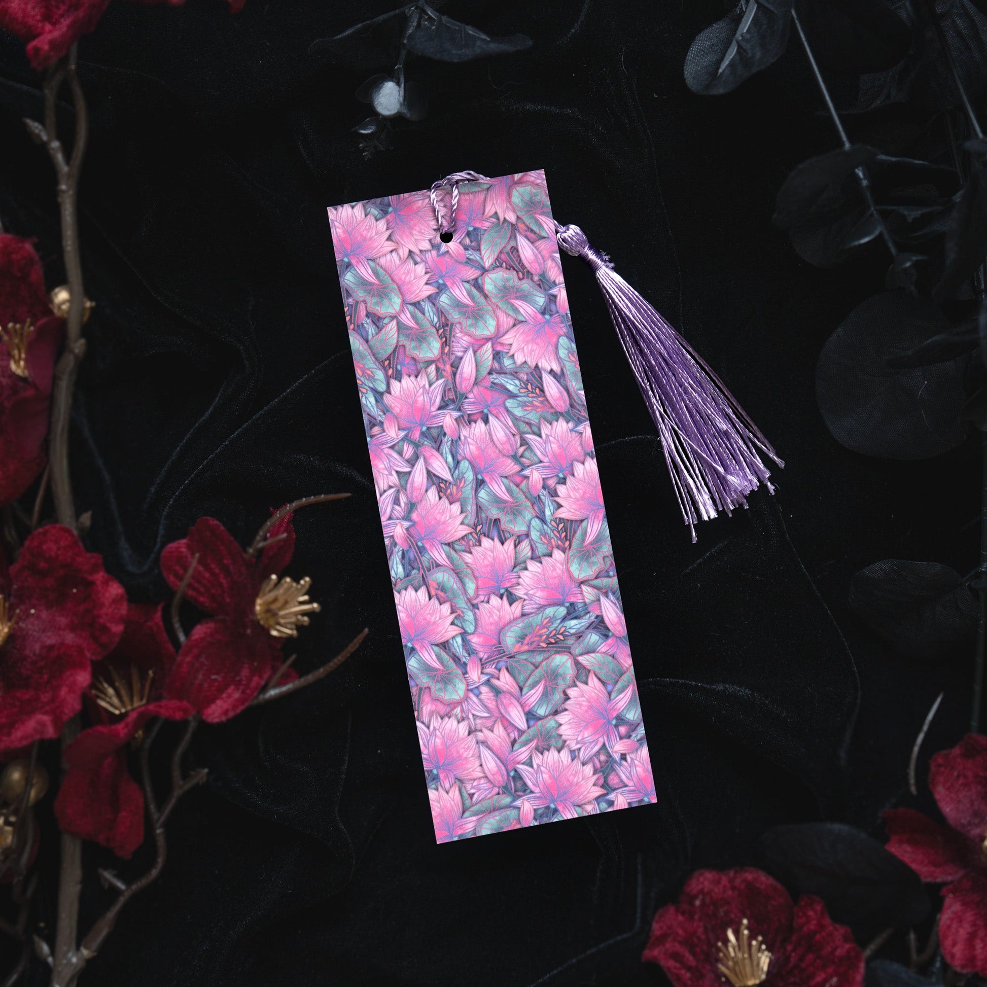 Amethyst with Lotus flower - Pisces Birthstone - Bookmark bonesandgardens
