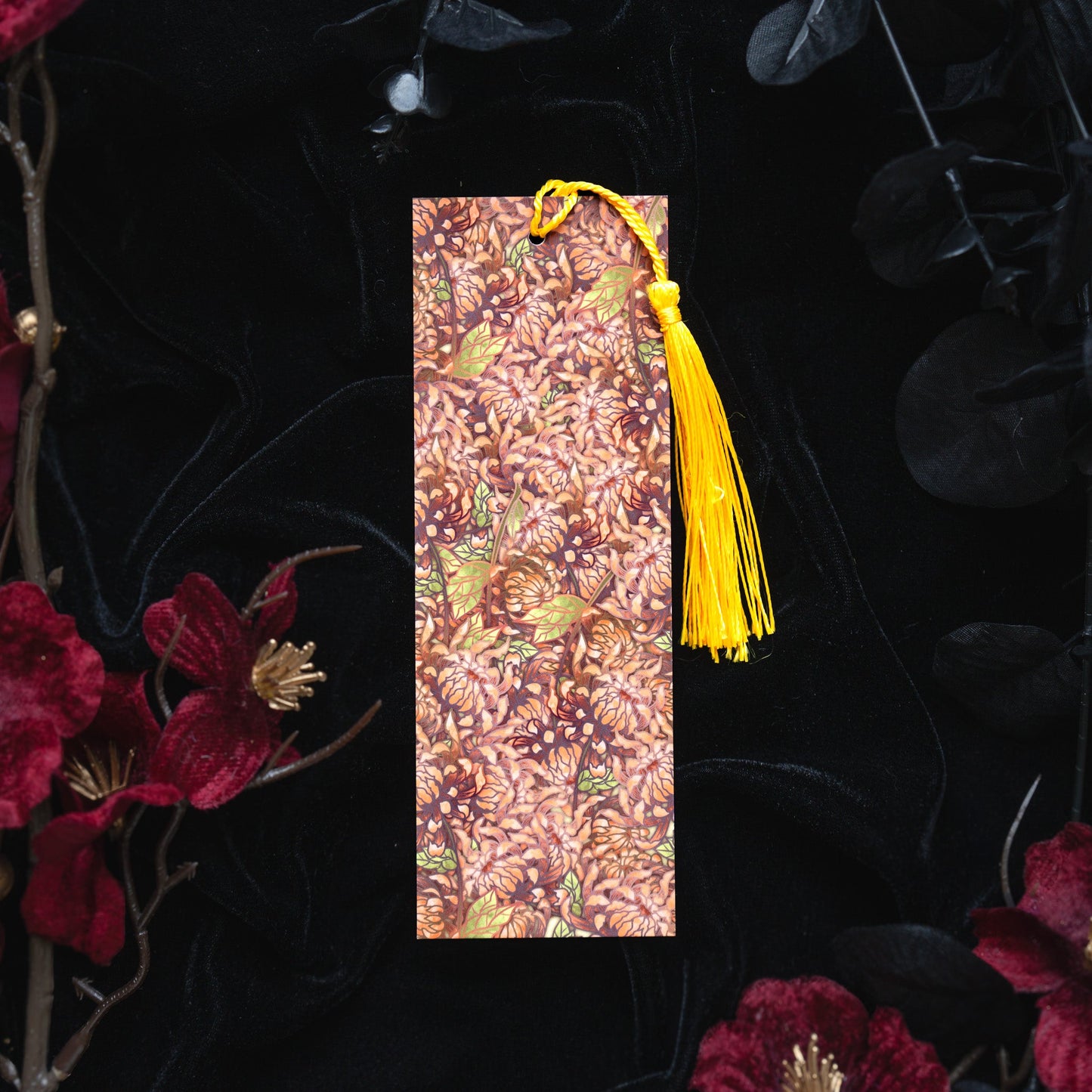 Topaz stone with Chrysanthemum - Scorpio Birthstone Bookmark bonesandgardens