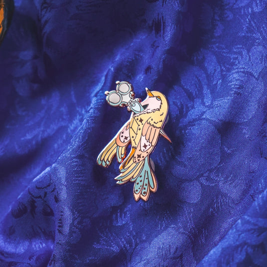 Pastel Goth Bird Scissors - Enamel Pin