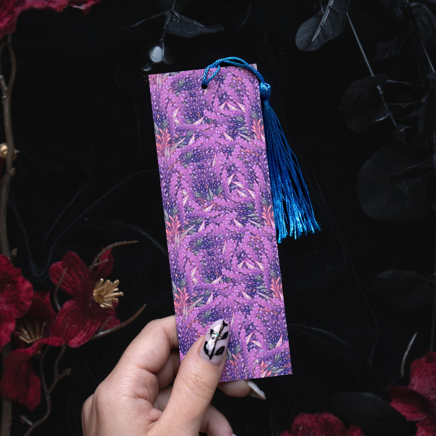 Sodalite stone with Lavenders - Sagittarius Birthstone - Bookmark bonesandgardens