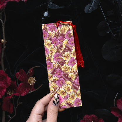 Garnet stone with orchids - Aquarius Birthstone - Bookmark bonesandgardens