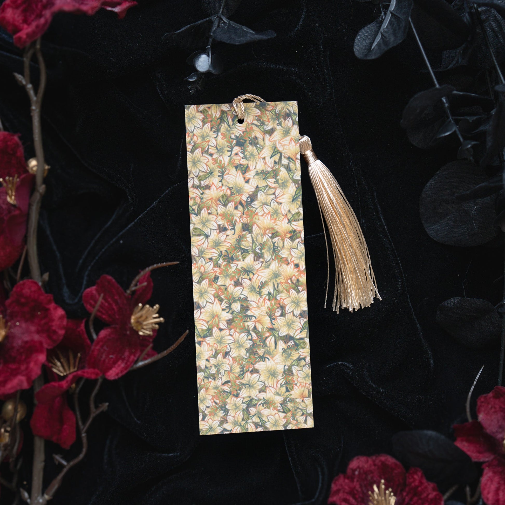 Onyx with Jasmines - Capricorn Birthstone - Bookmark bonesandgardens