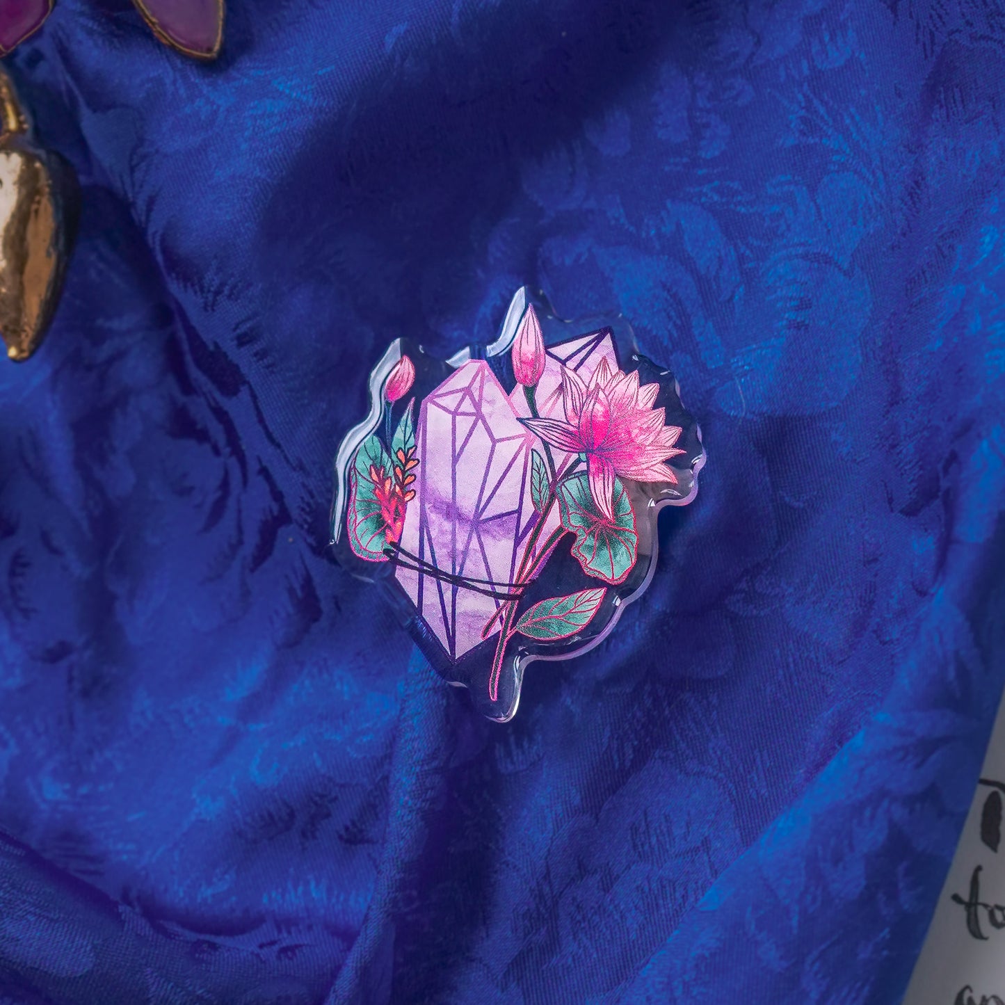 Amethyst Crystal Acrylic Pin