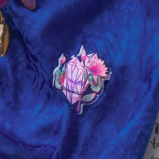Amethyst Crystal Acrylic Pin