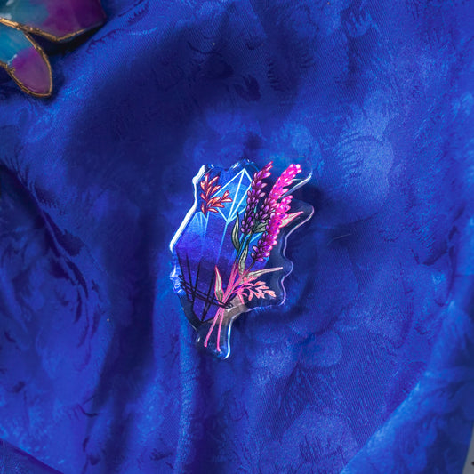 Sodalite Crystal - Acrylic Pin