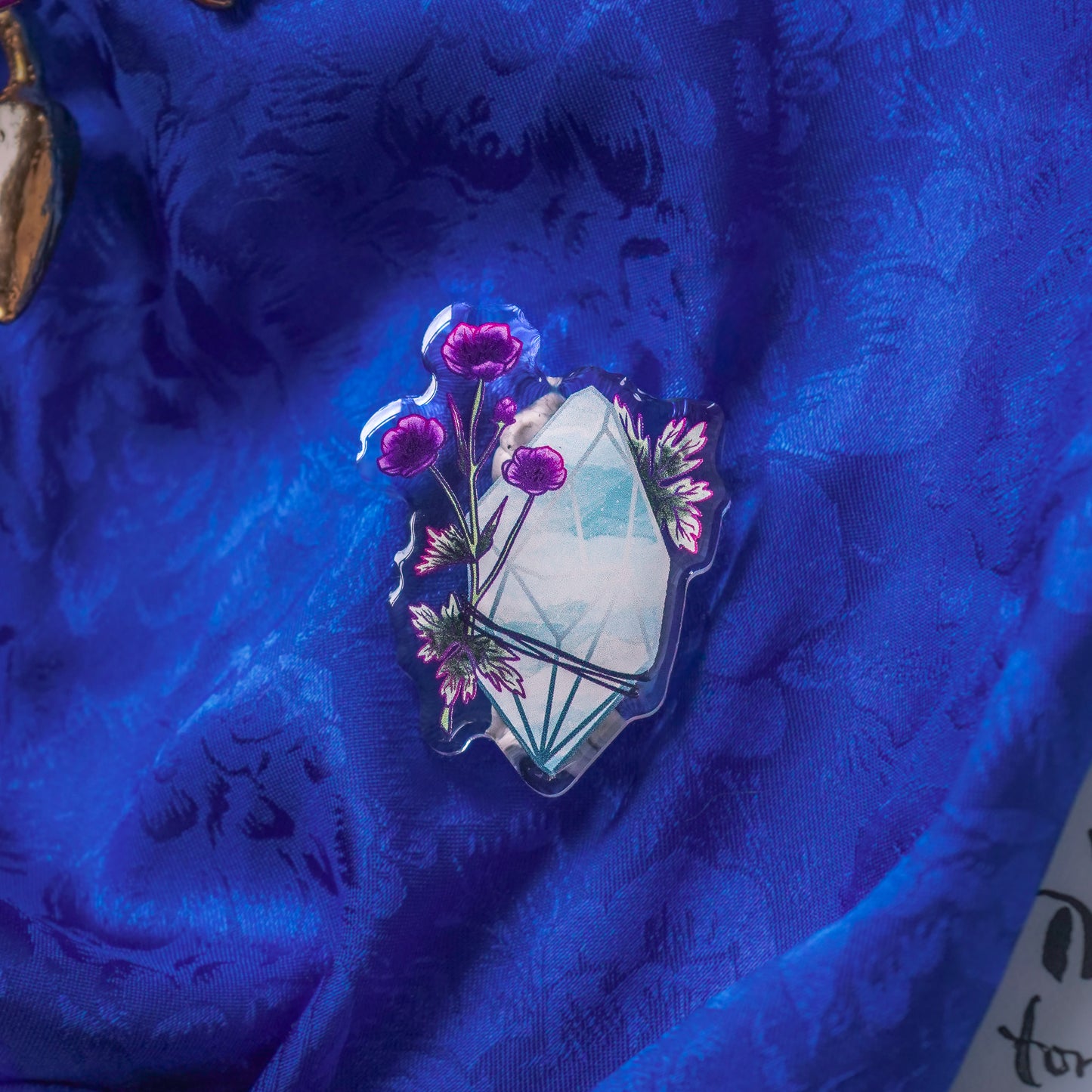 Agate Crystal Acrylic Pin
