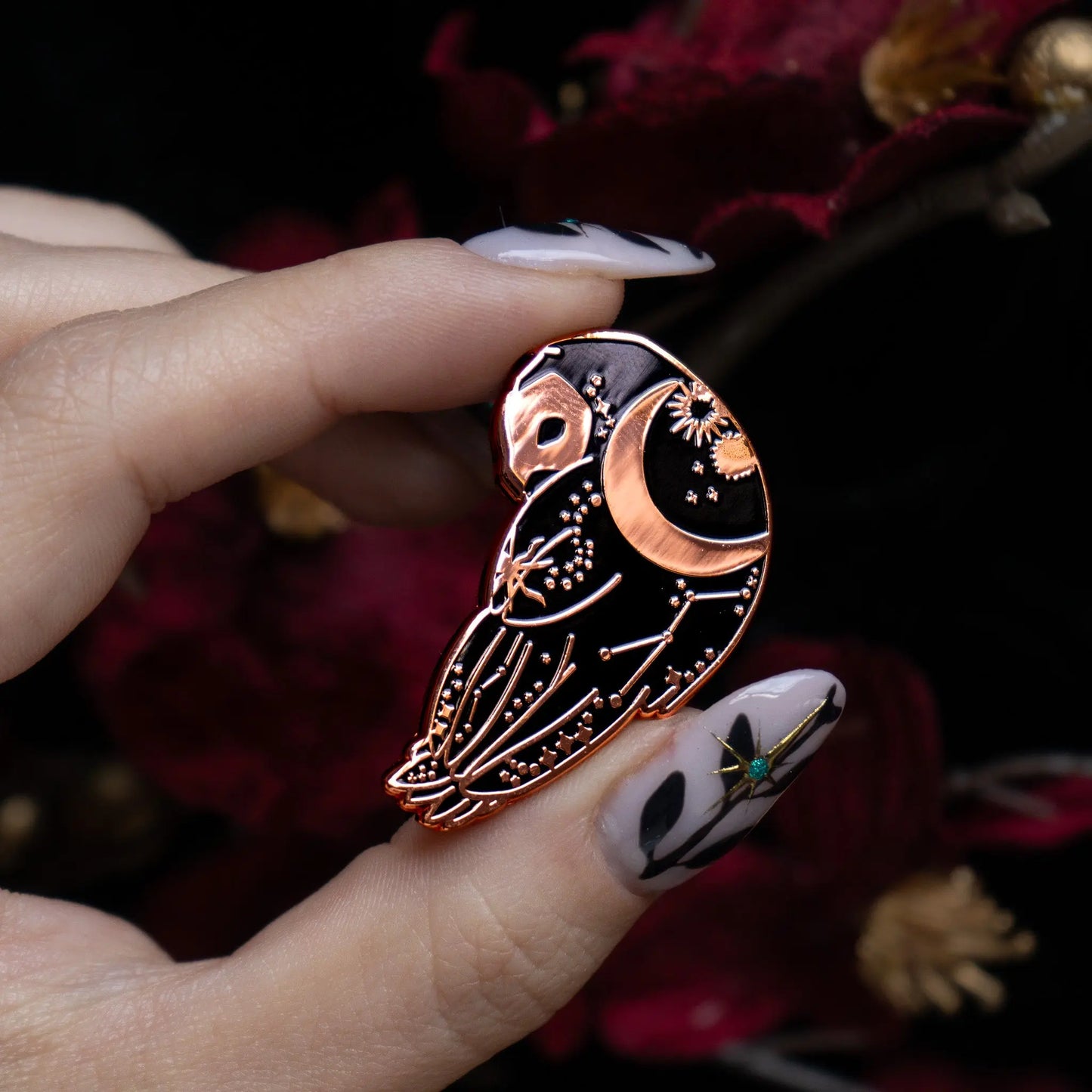 Celestial Owl - Enamel Pin bonesandgardens