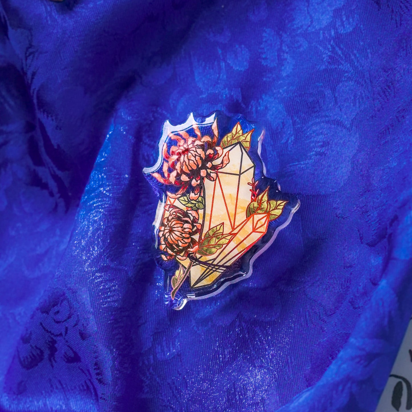 Topaz Crystal Acrylic Pin bonesandgardens