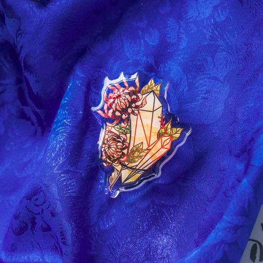 Topaz Crystal Acrylic Pin