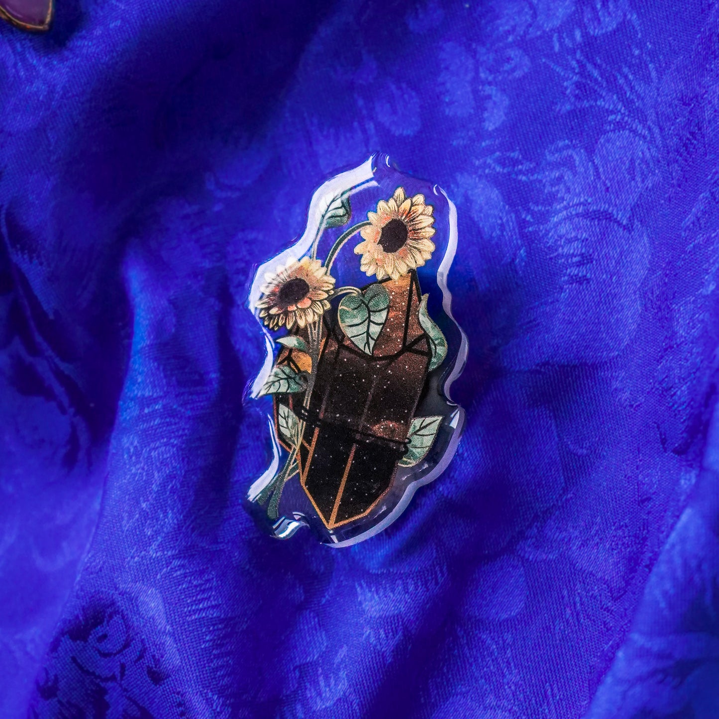 Tigers Eye Crystal Acrylic Pin