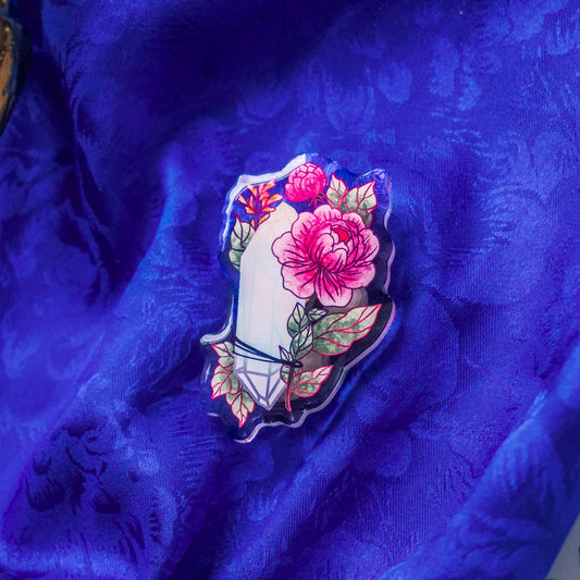 Moonstone Crystal - Acrylic Pin