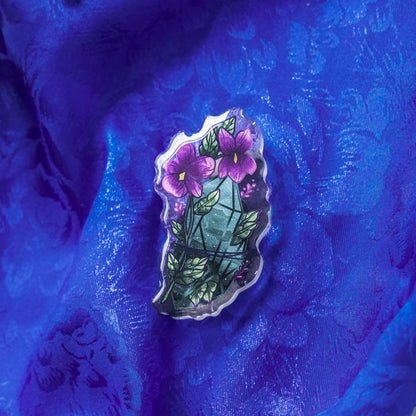 Jade Crystal Acrylic Pin