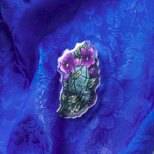 Jade Crystal Acrylic Pin