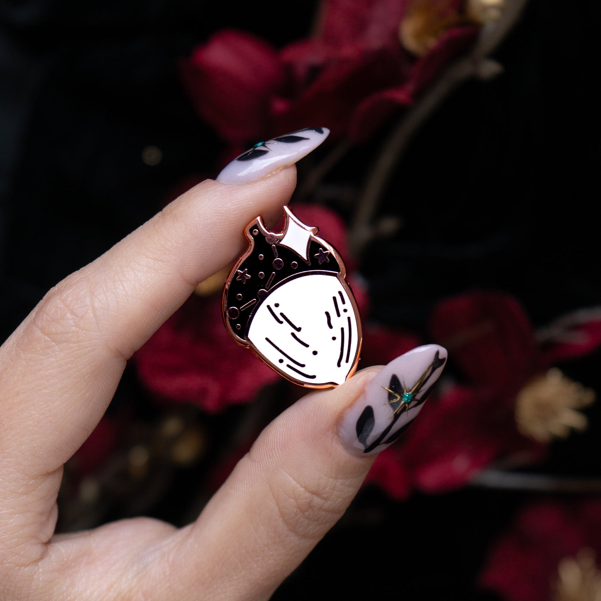 Celestial Acorn - Mini Enamel Pin bonesandgardens