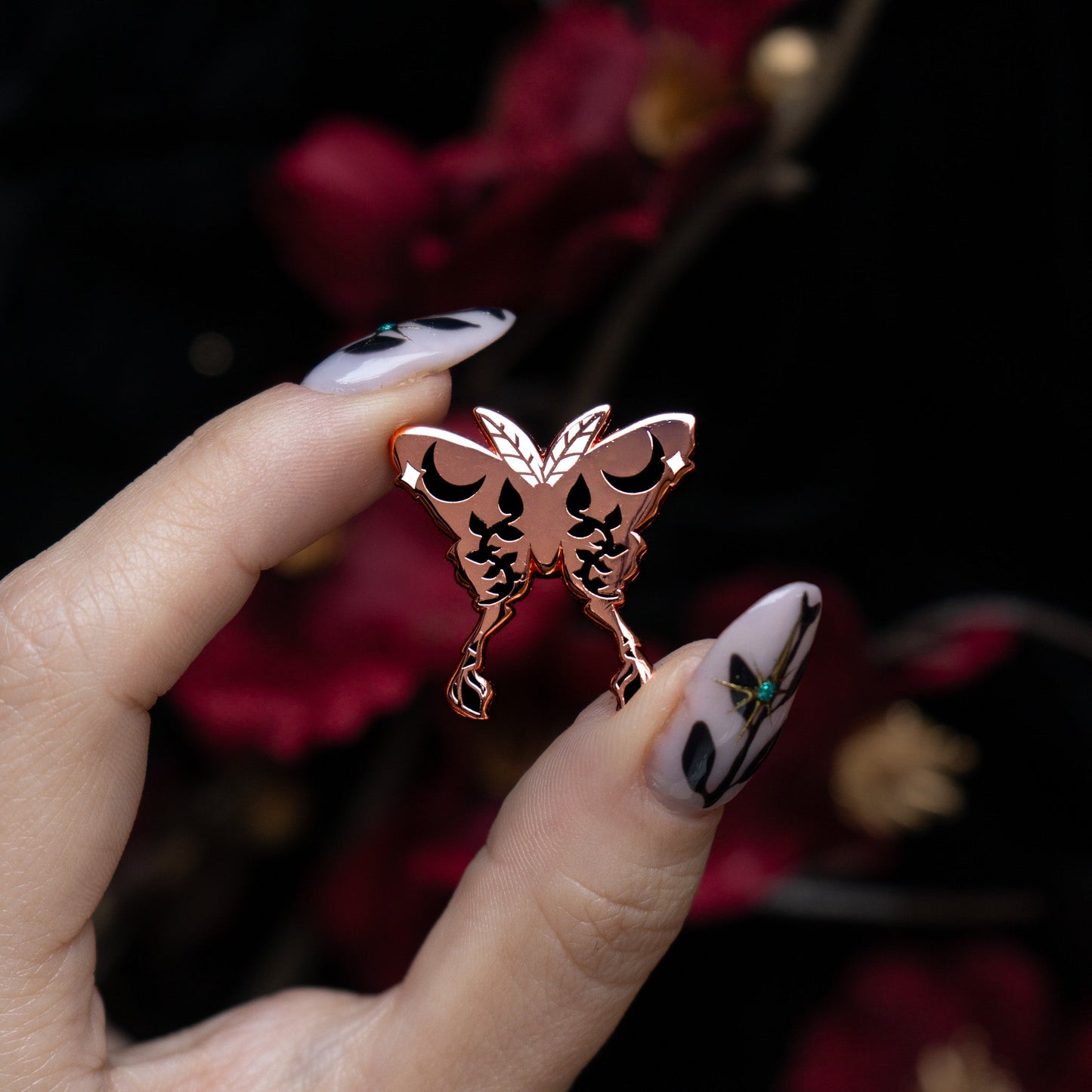 Celestial Moth - Mini Enamel Pin bonesandgardens