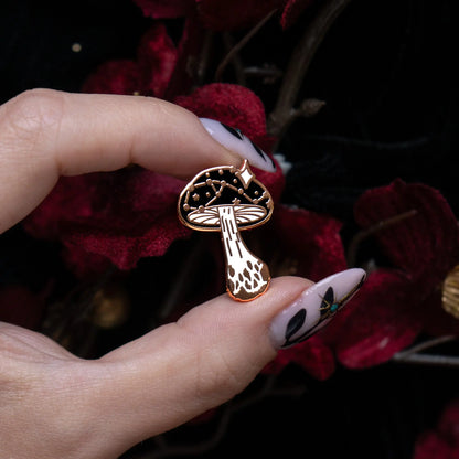 Celestial Mushroom - Mini Enamel Pin bonesandgardens