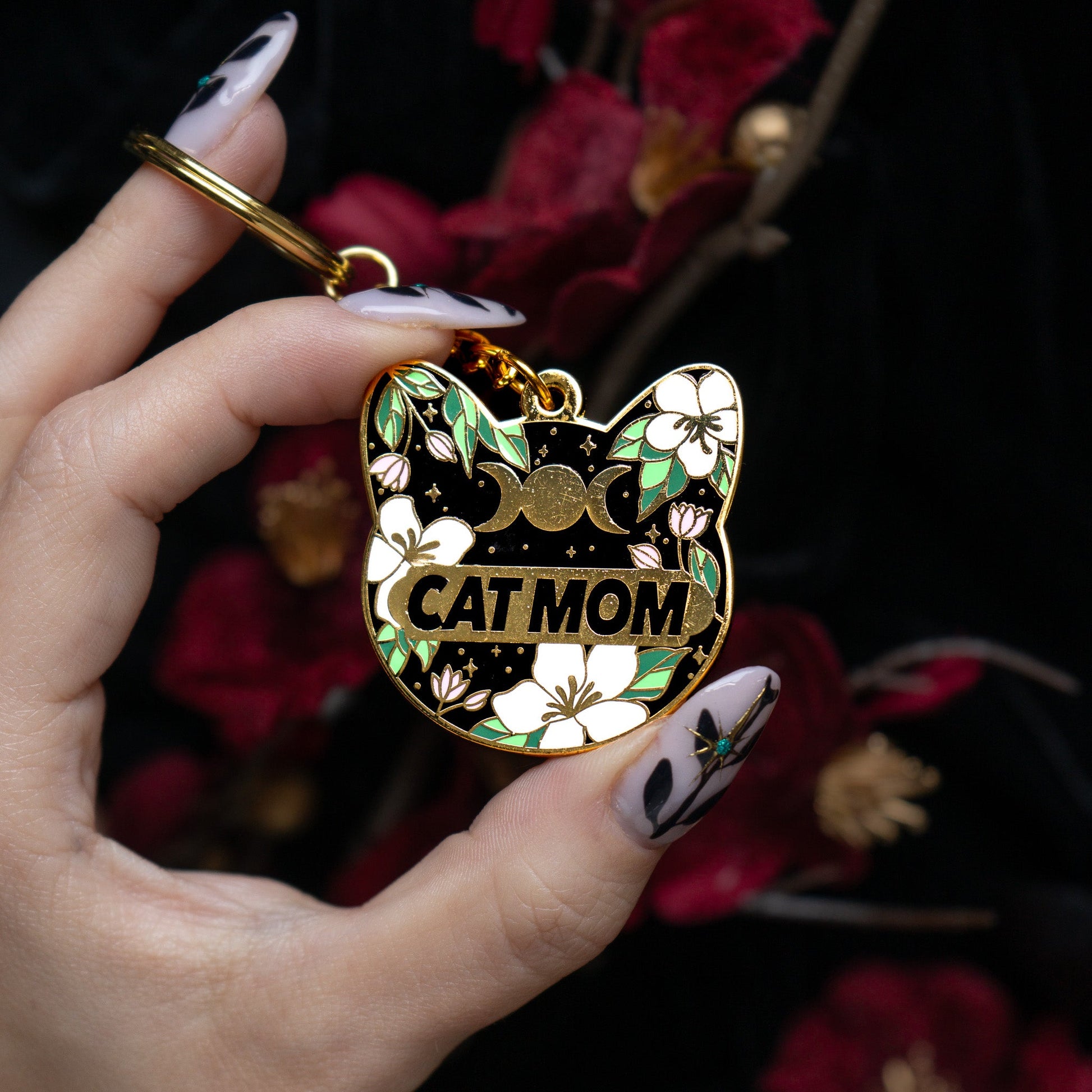 Cat Mom Celestial Keychain bonesandgardens