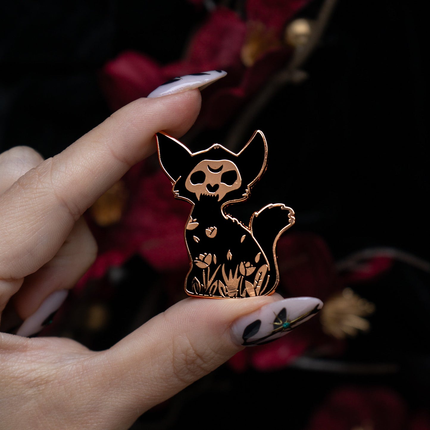 Witchy Black Cat - Enamel Pin bonesandgardens