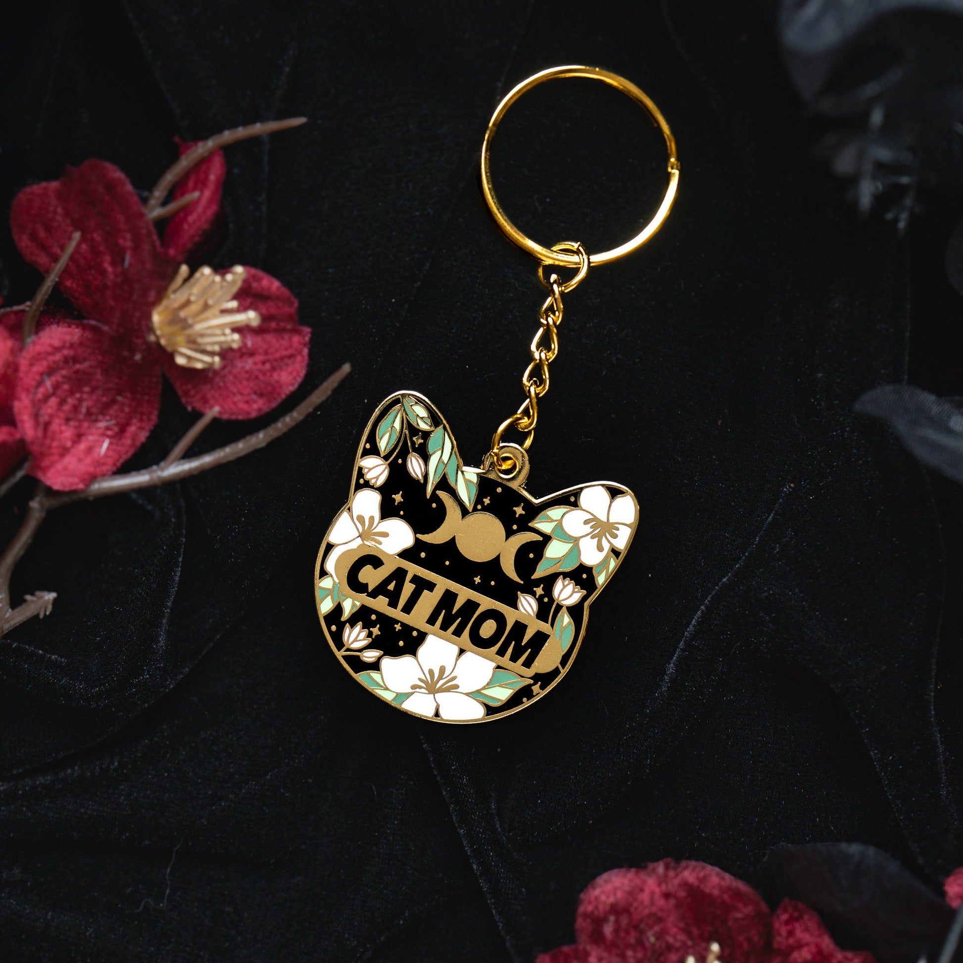 Cat Mom Celestial Keychain bonesandgardens