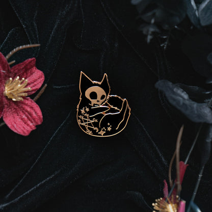 Witchy Swirl Cat - Enamel Pin bonesandgardens