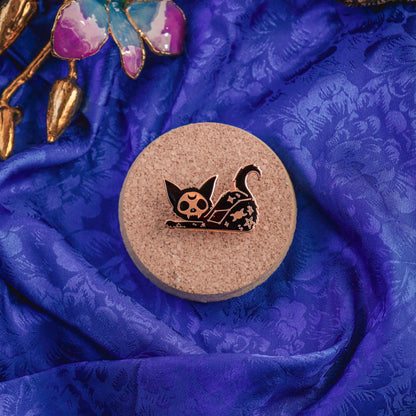 Big Stretch Witchy Cat - Enamel Pin bonesandgardens