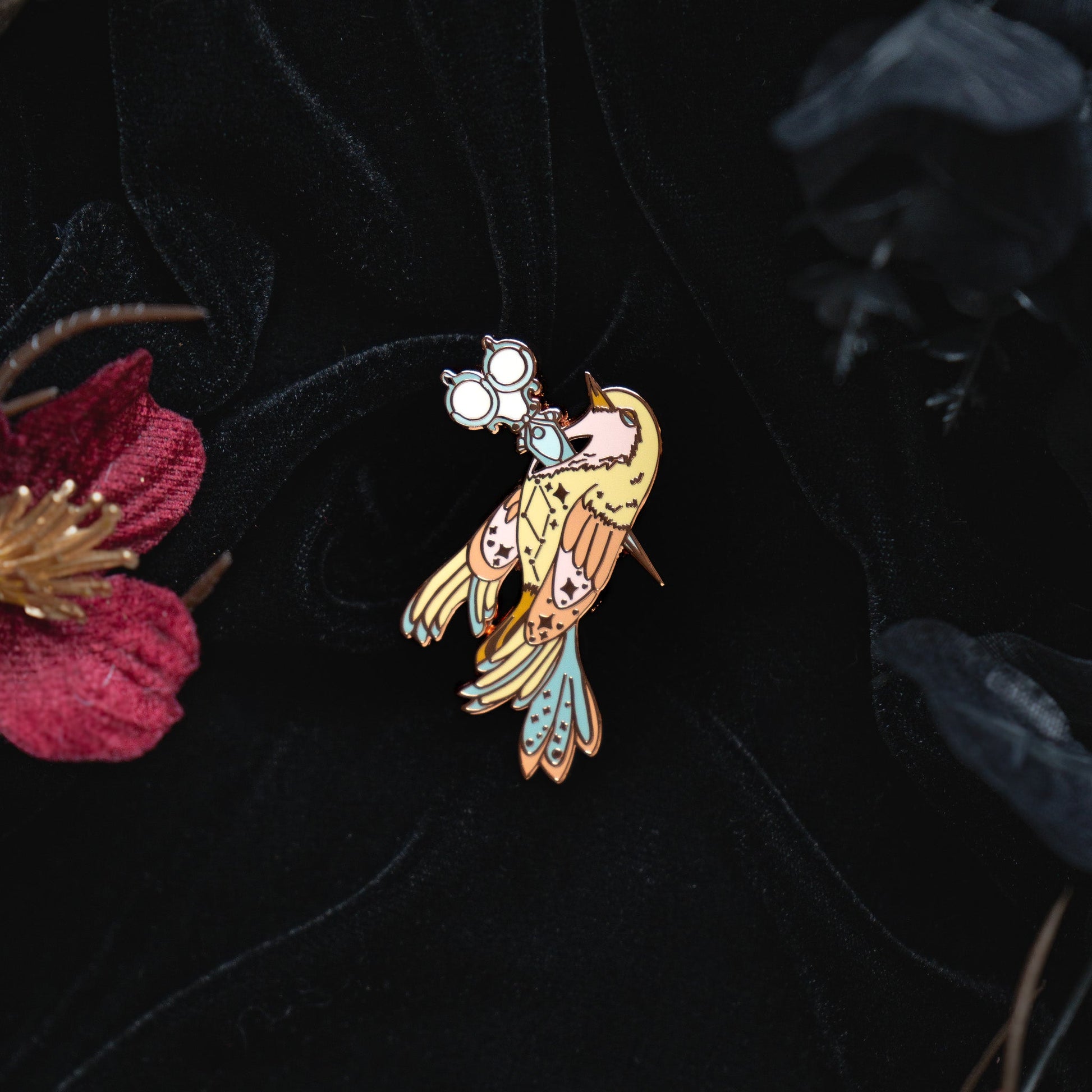 Pastel Goth Bird Scissors - Enamel Pin bonesandgardens