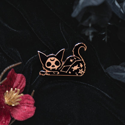 Big Stretch Witchy Cat - Enamel Pin bonesandgardens