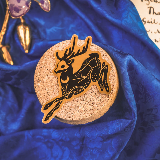 Celestial Deer - Gold Sticker
