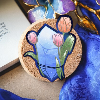 Diamond stone with Tulips Sticker