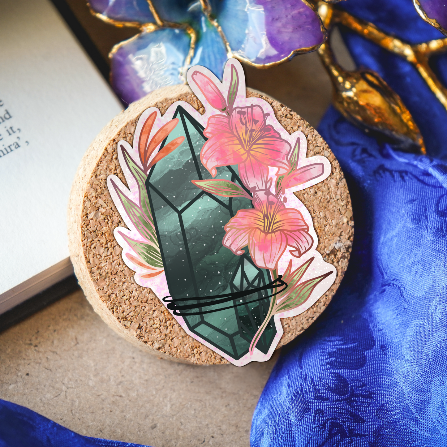 Emerald with Lily Sticker