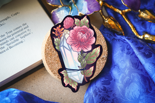 Moonstone with Peonies Sticker