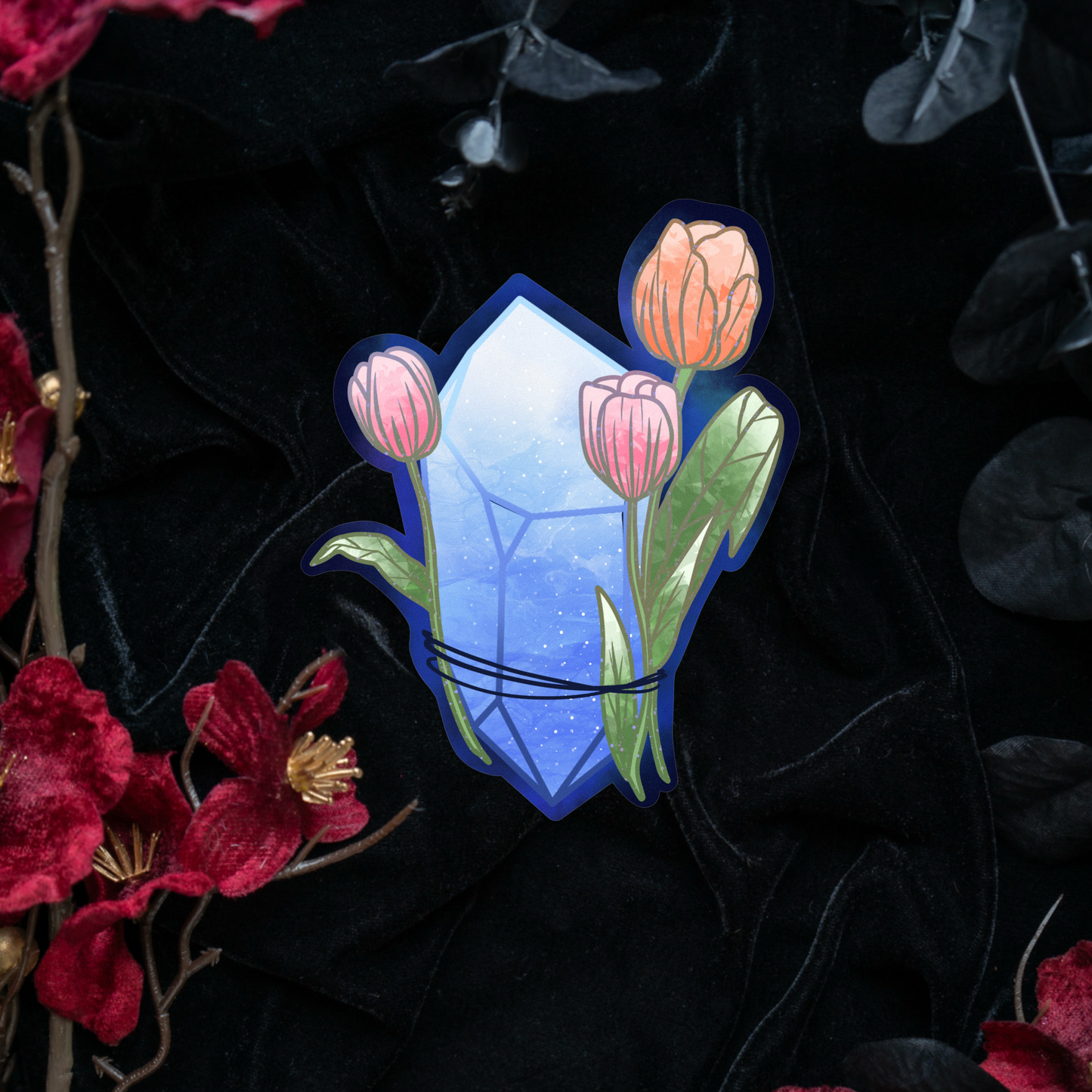 Diamond stone with Tulips Sticker bonesandgardens