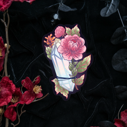 Moonstone with Peonies Sticker bonesandgardens