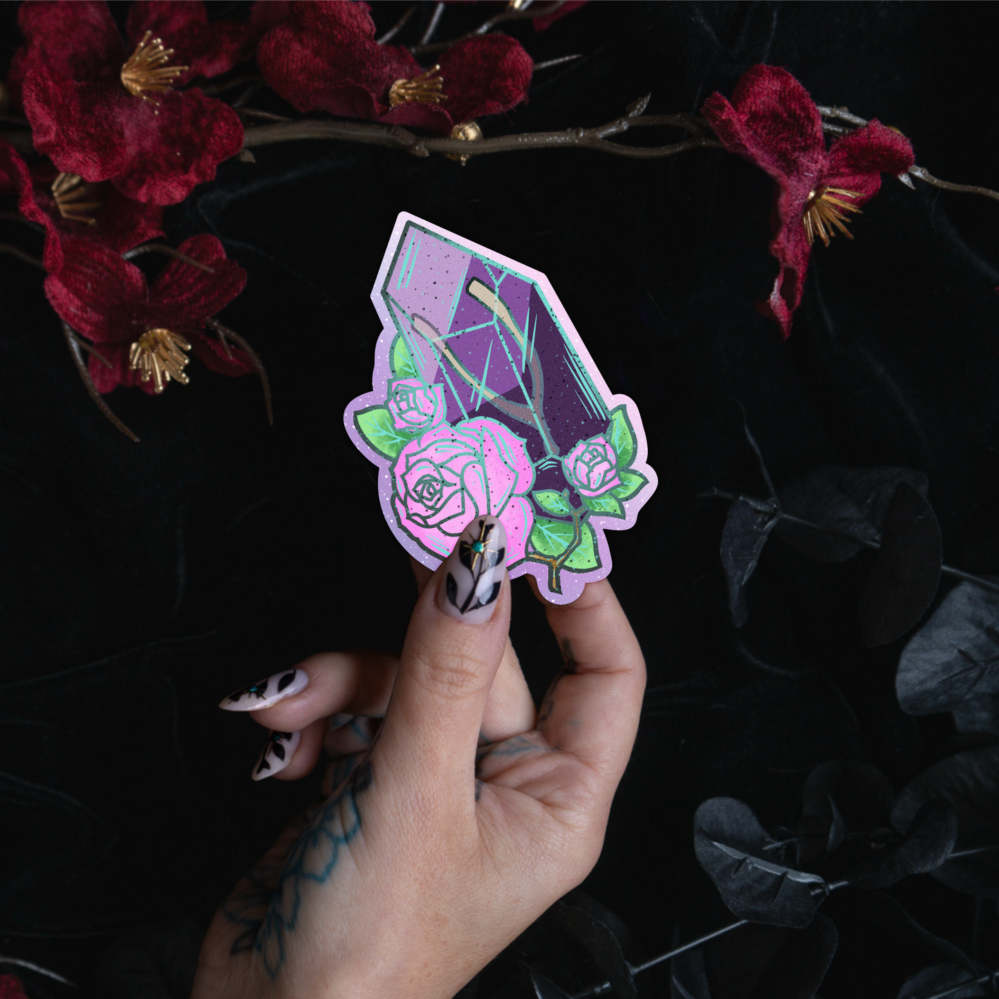Lucky Bone Crystal Sticker bonesandgardens