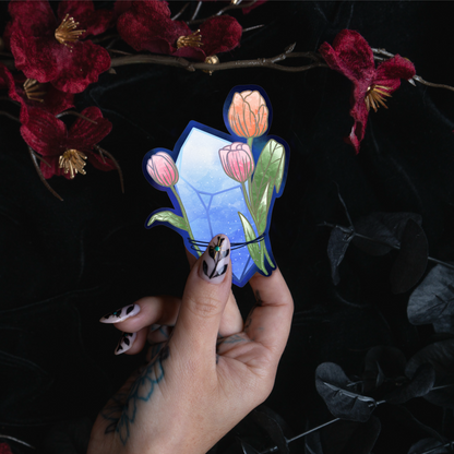 Diamond stone with Tulips Sticker bonesandgardens