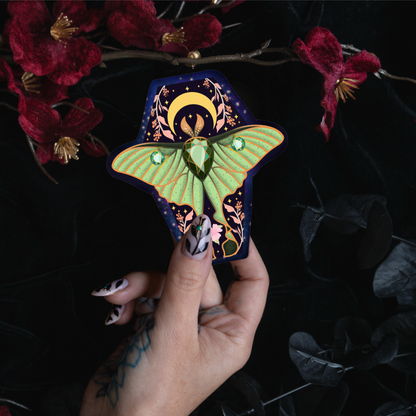 Luna Moth Sticker bonesandgardens
